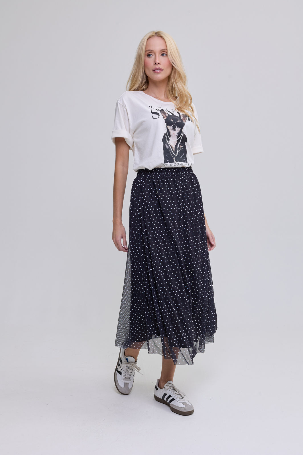 SAIA MIDI TULE CHLOE POÁ PRETO SAIA MIDI TULE CHLOE POÁ PRETO