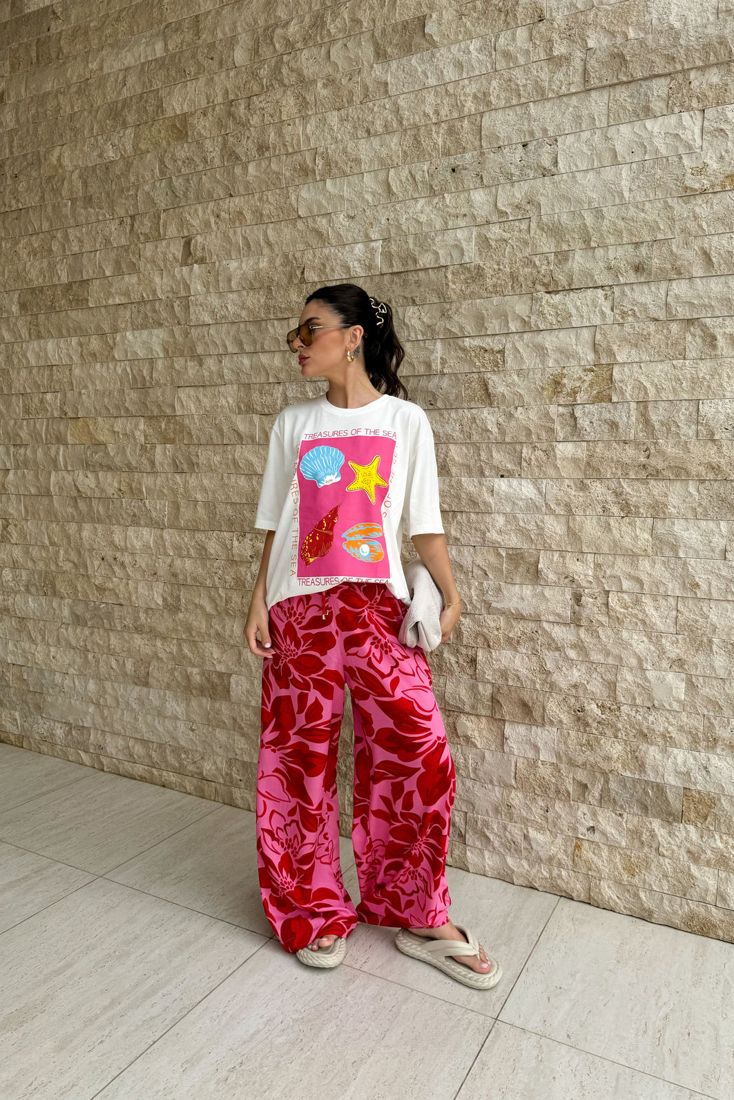 T-SHIRT OVERSIZED TREASURES SEA OFF WHITE