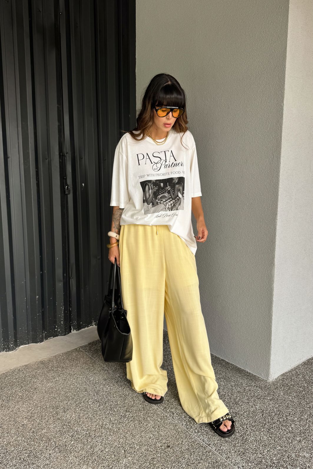 T-SHIRT OVERSIZED PASTA PARTNERS OFF WHITE T-SHIRT OVERSIZED PASTA PARTNERS OFF WHITE