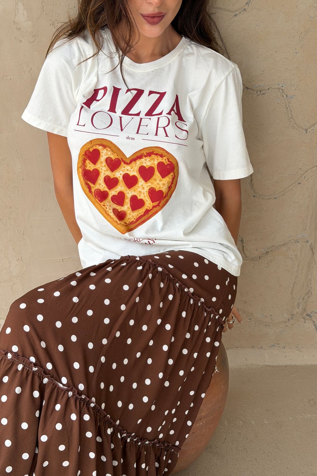 T-SHIRT ESTONADA PIZZA LOVERS OFF WHITE T-SHIRT ESTONADA PIZZA LOVERS OFF WHITE