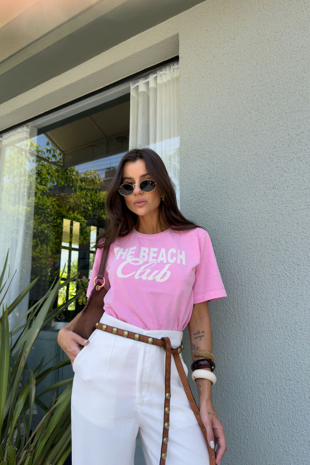 T-SHIRT ESTONADA THE BEACH CLUB ROSA CHICLETE T-SHIRT ESTONADA THE BEACH CLUB ROSA CHICLETE