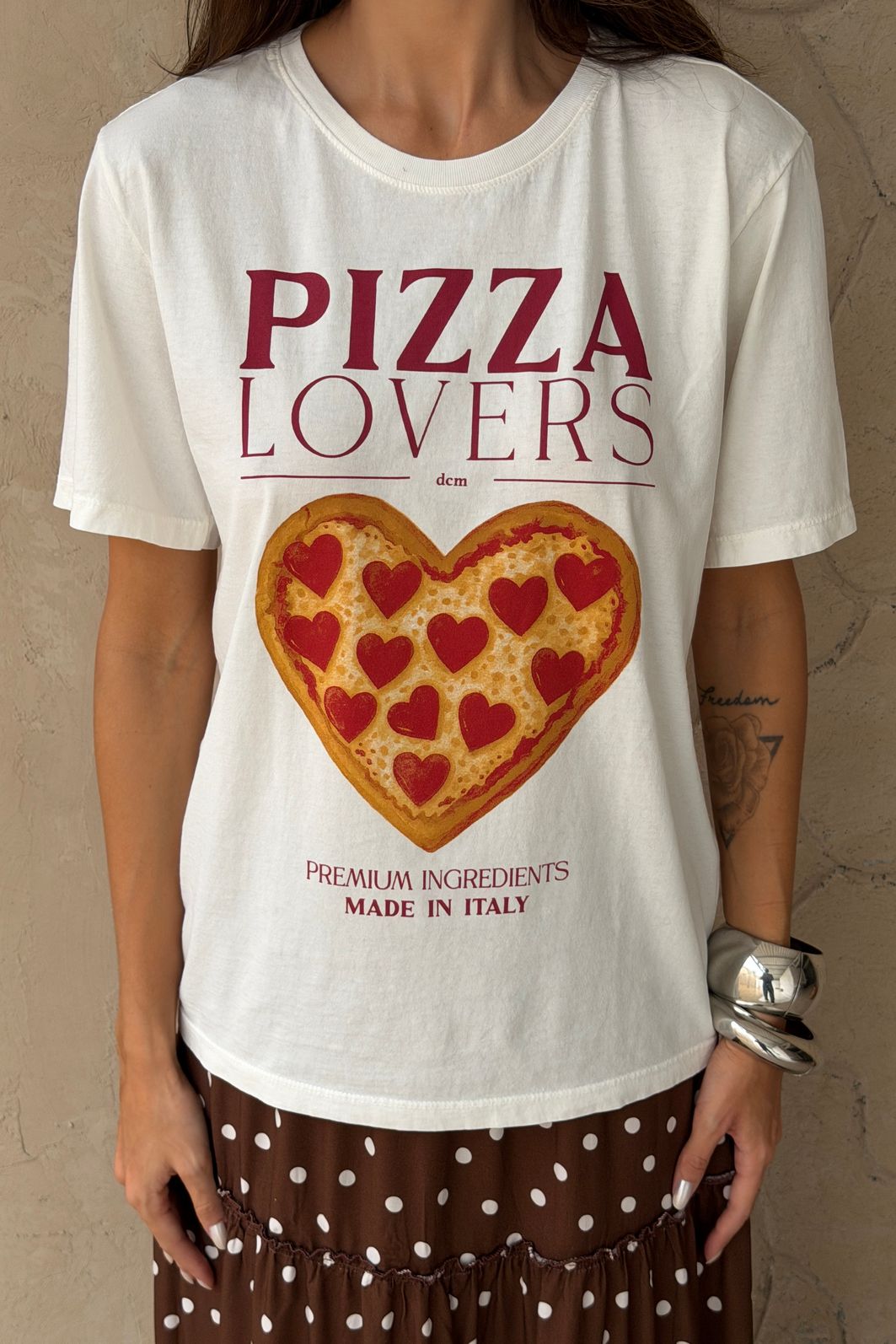 T-SHIRT ESTONADA PIZZA LOVERS OFF WHITE T-SHIRT ESTONADA PIZZA LOVERS OFF WHITE