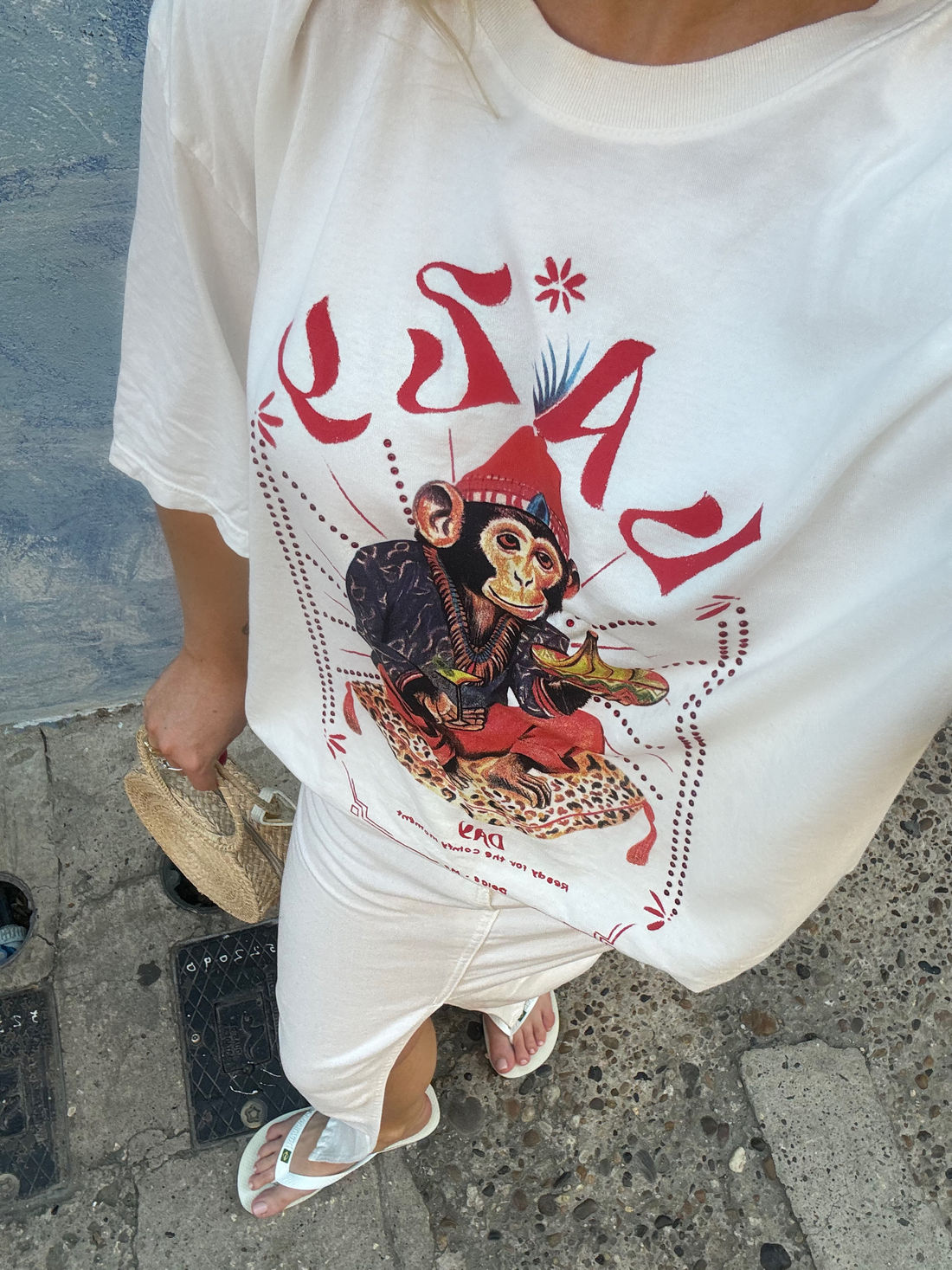 T-SHIRT OVERSIZED DM MONKEY OFF WHITE T-SHIRT OVERSIZED DM MONKEY OFF WHITE