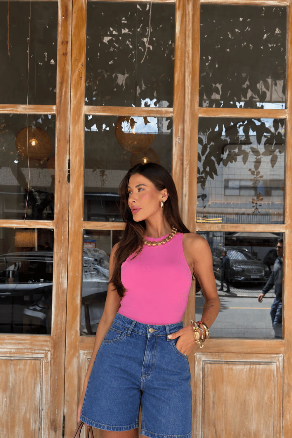 BERMUDA JEANS COM BOLSOS STACY AZUL ESCURO BERMUDA JEANS COM BOLSOS STACY AZUL ESCURO