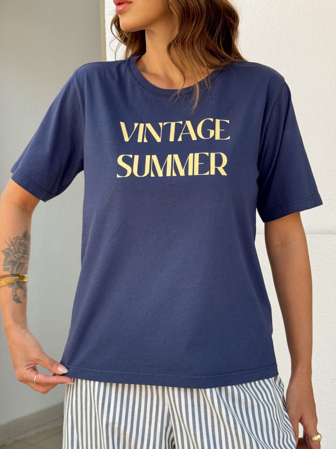 T-SHIRT ESTONADA VINTAGE SUMMER AZUL NAVY