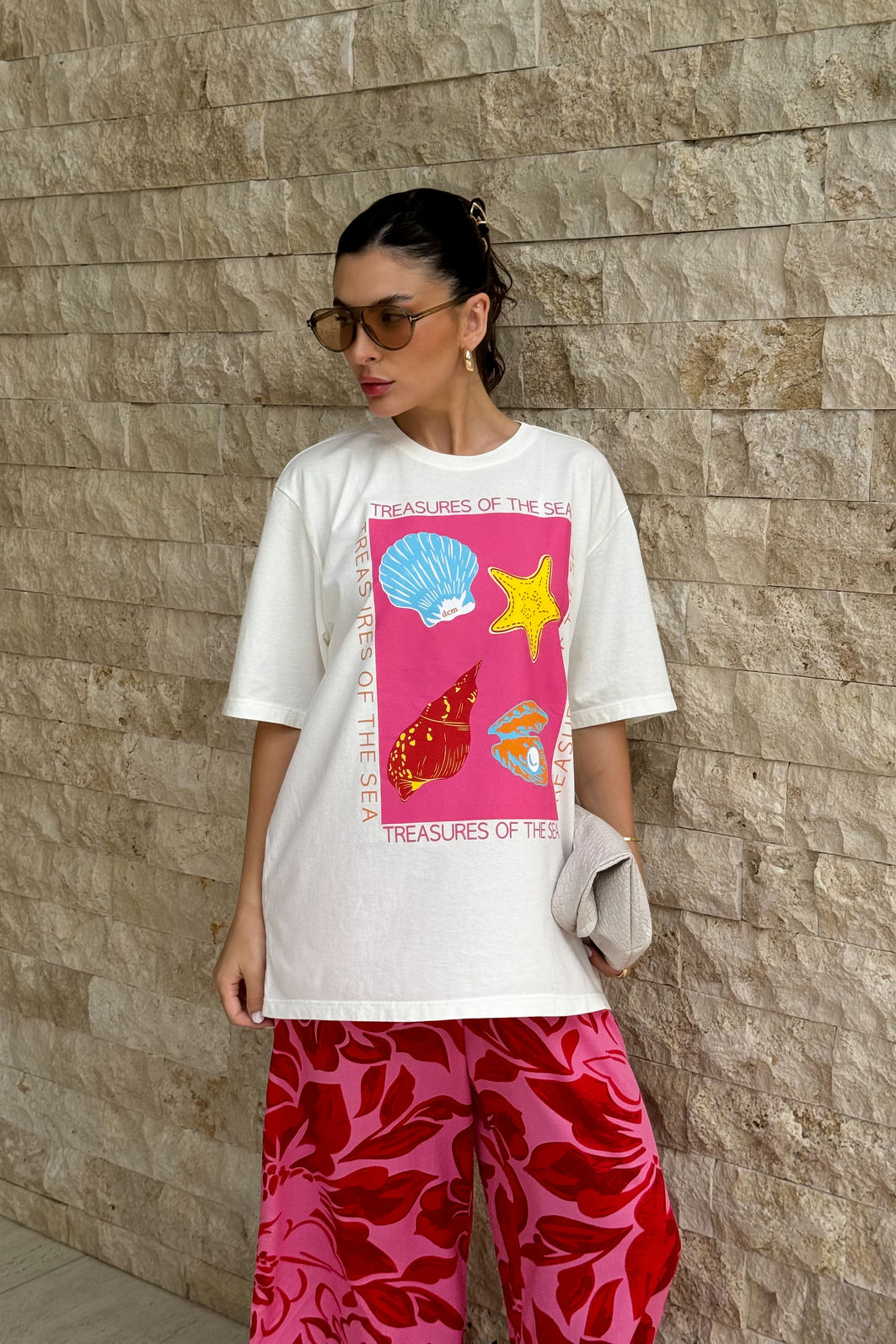 T-SHIRT OVERSIZED TREASURES SEA OFF WHITE