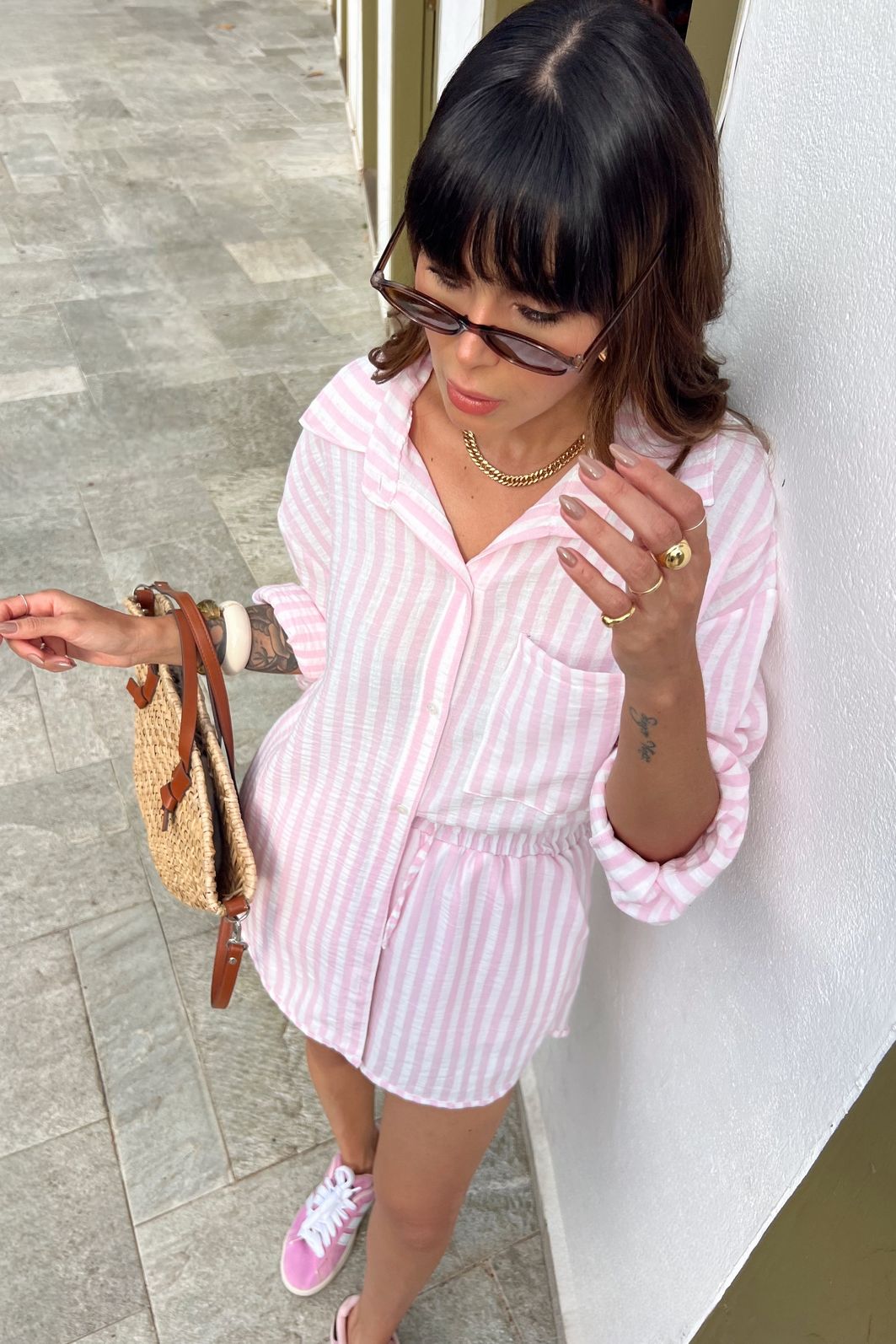 SHORTS LISTRADO FRESH ROSA CANDY SHORTS LISTRADO FRESH ROSA CANDY