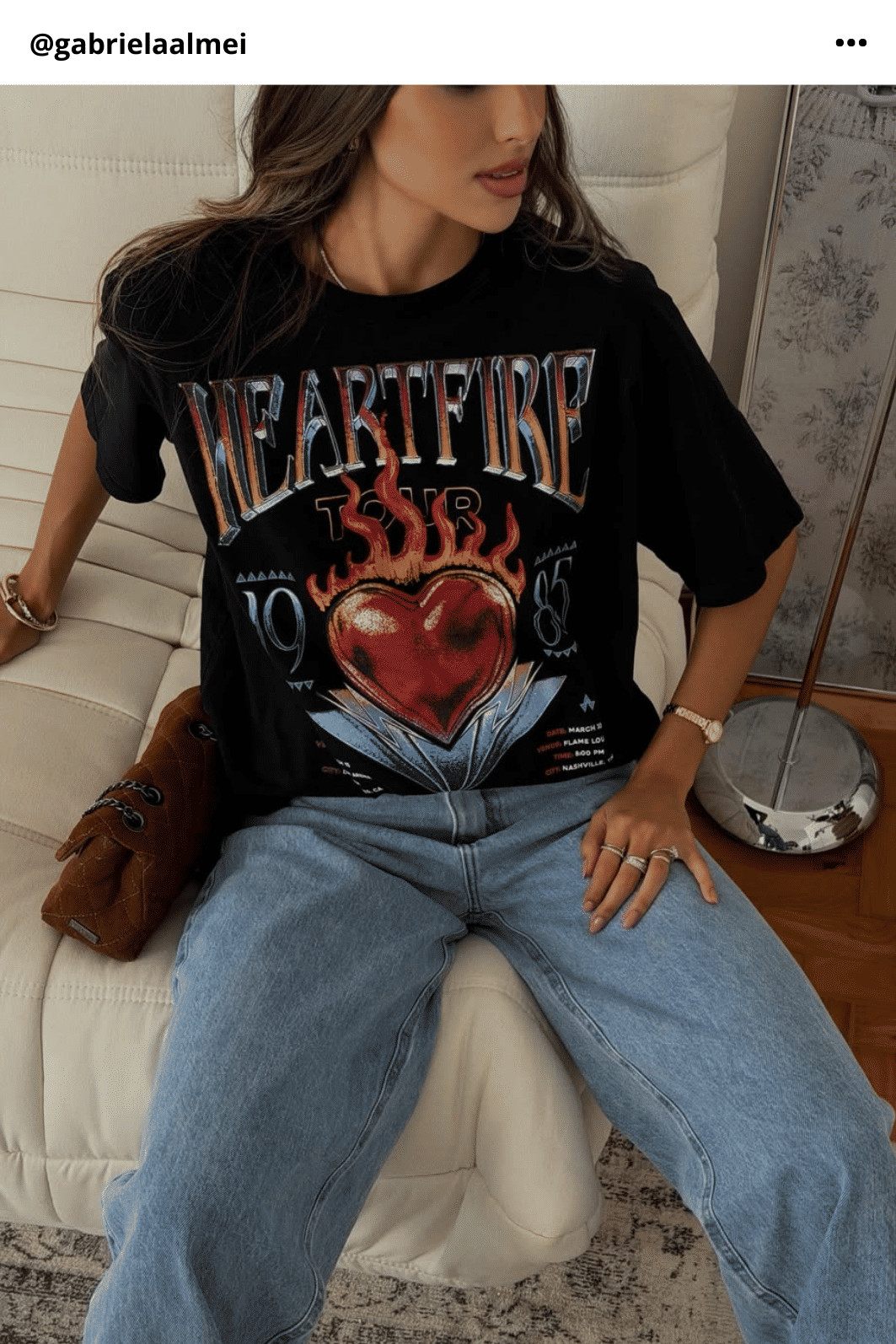 T-SHIRT OVERSIZED ESTONADA HEARTFIRE PRETA