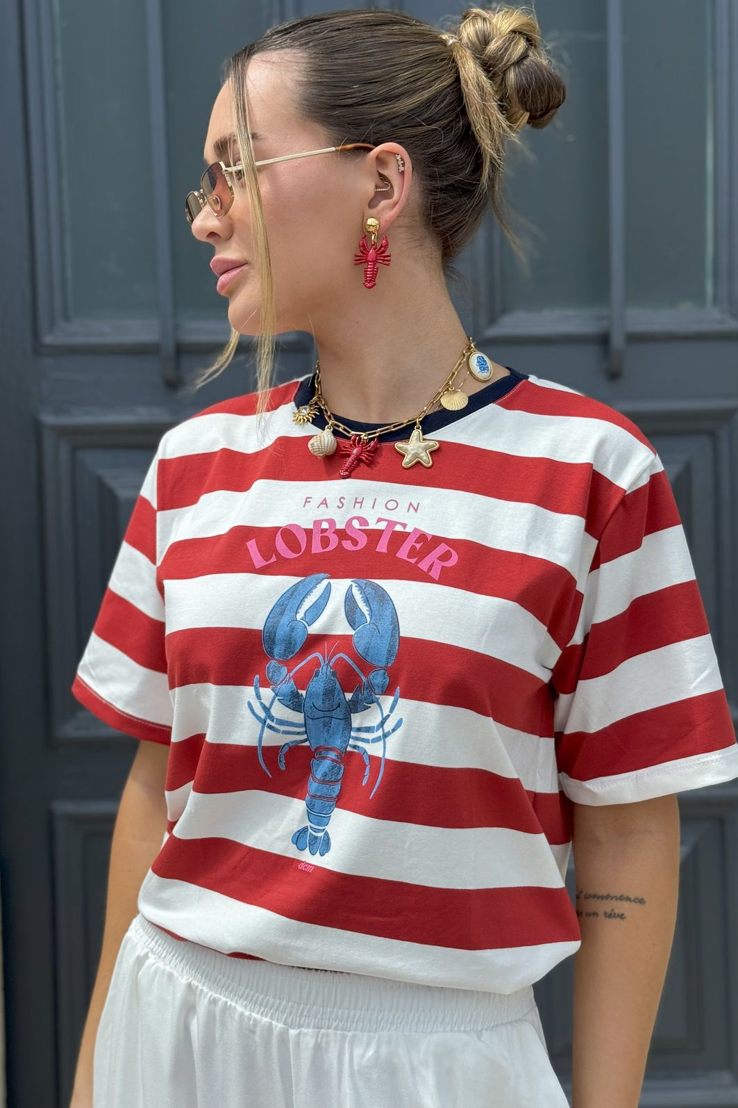 T-SHIRT FASHION LOBSTER LISTRADA