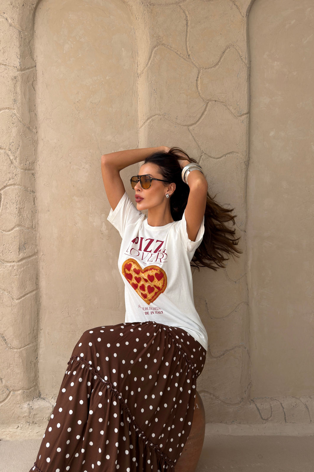 T-SHIRT ESTONADA PIZZA LOVERS OFF WHITE T-SHIRT ESTONADA PIZZA LOVERS OFF WHITE