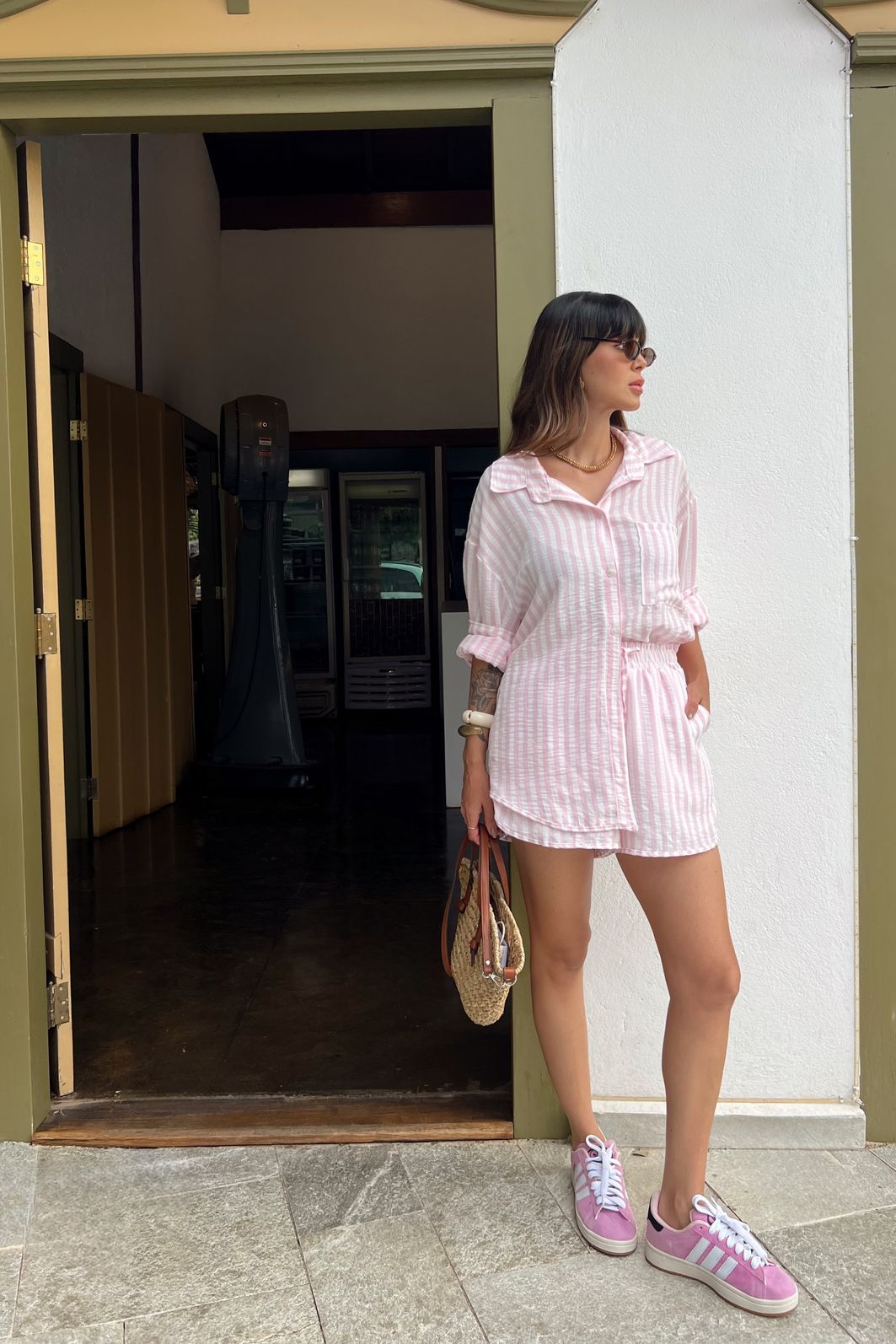 SHORTS LISTRADO FRESH ROSA CANDY SHORTS LISTRADO FRESH ROSA CANDY