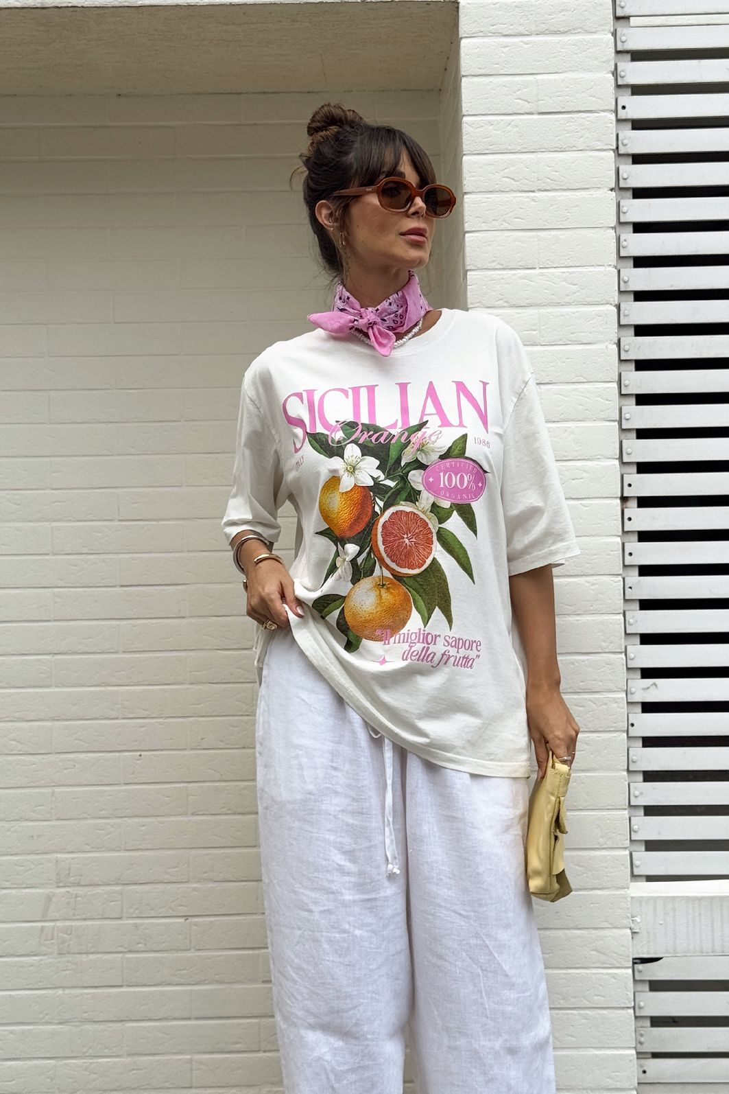 T-SHIRT OVERSIZED SICILIAN ORANGE OFF WHITE