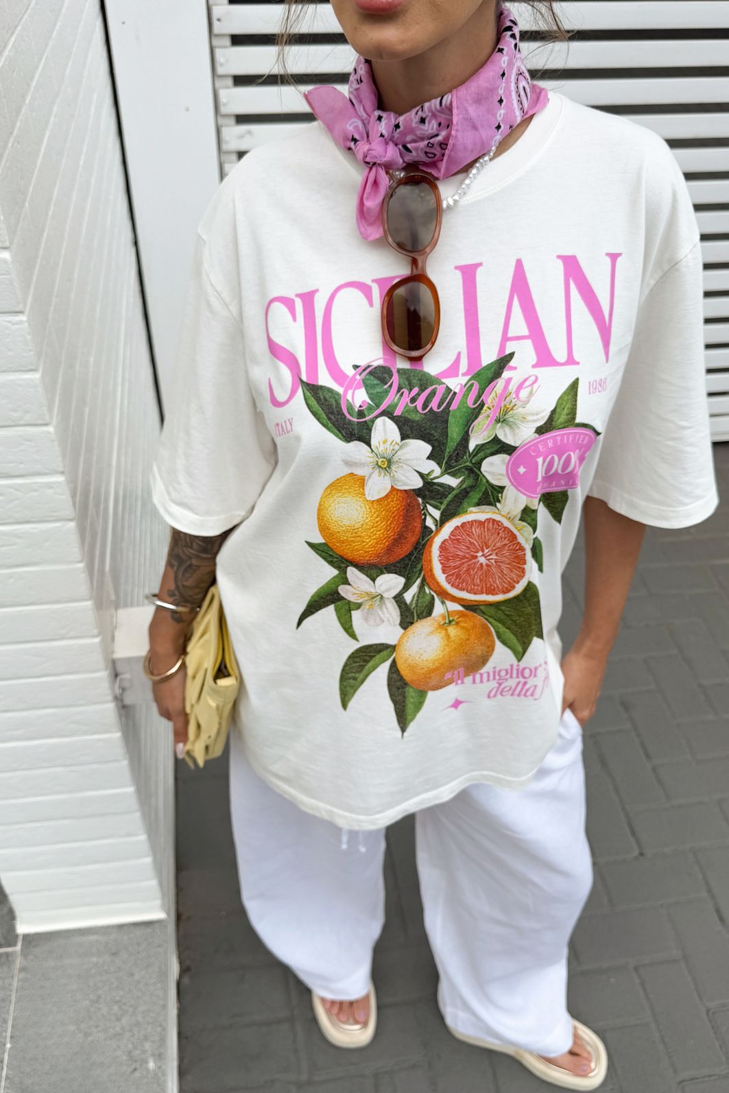 T-SHIRT OVERSIZED SICILIAN ORANGE OFF WHITE