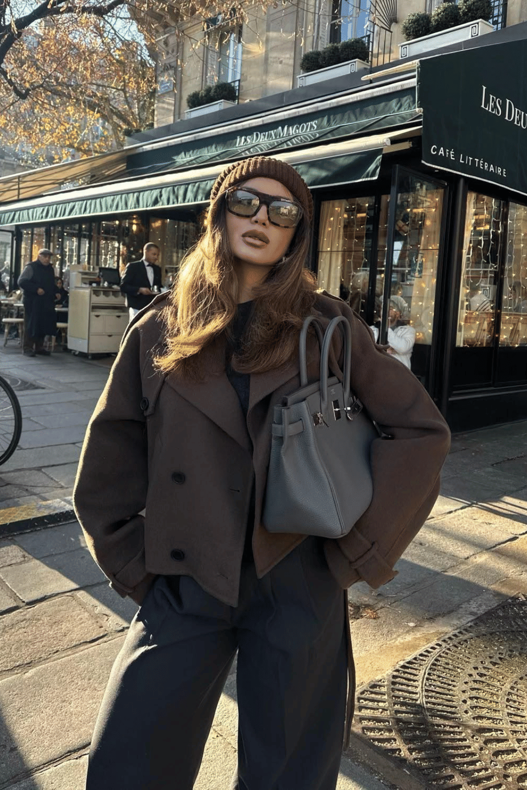 TRENCH COAT COM BOTÕES CROPPED OLIVIA MARROM TRENCH COAT COM BOTÕES CROPPED OLIVIA MARROM