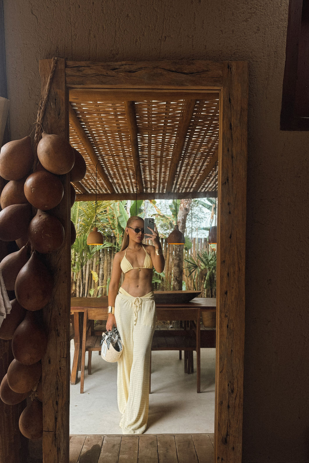 CONJUNTO DE BIQUINI CORTININHA BREEZE AMARELO MANTEIGA