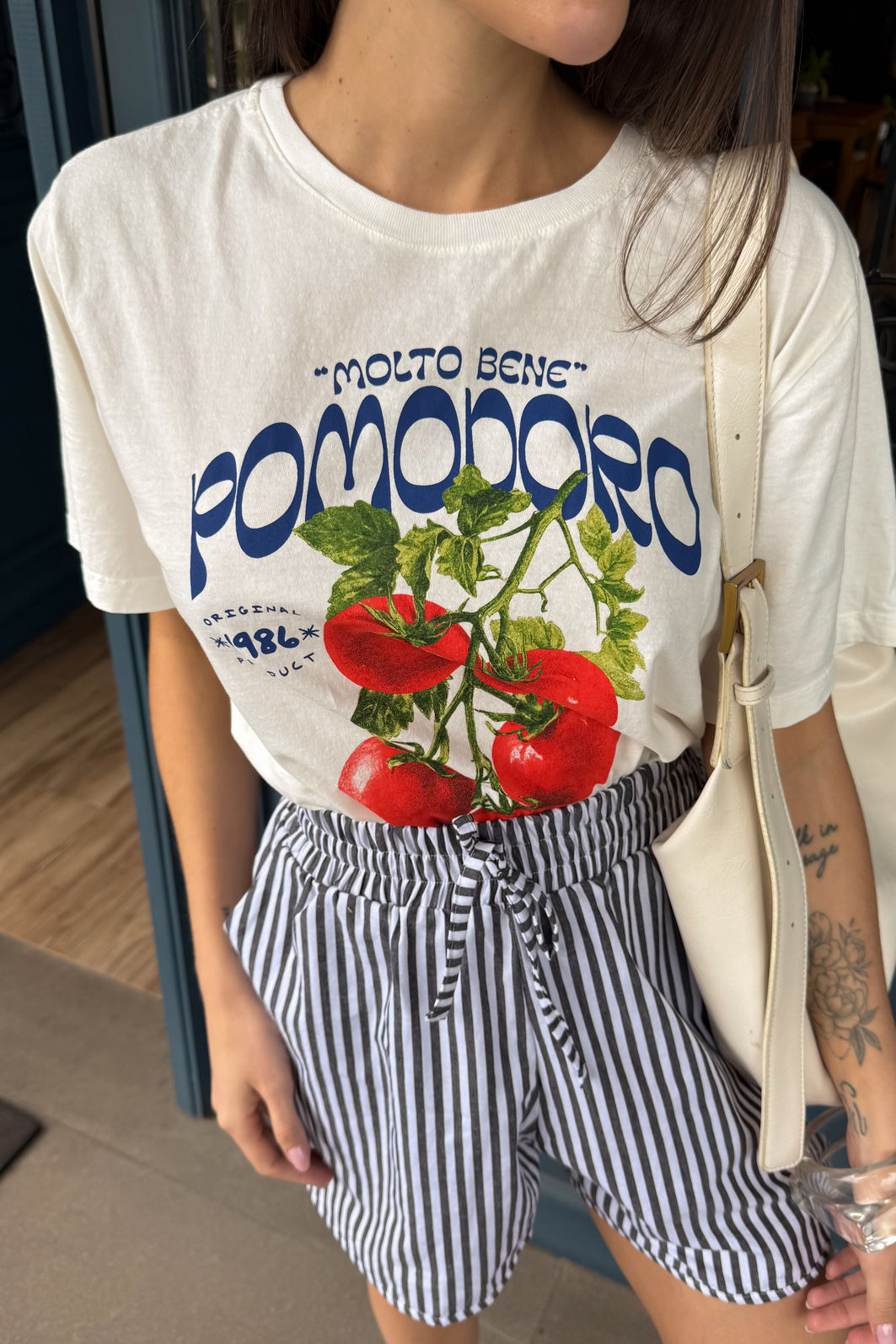 T-SHIRT ESTONADA POMODORO OFF WHITE