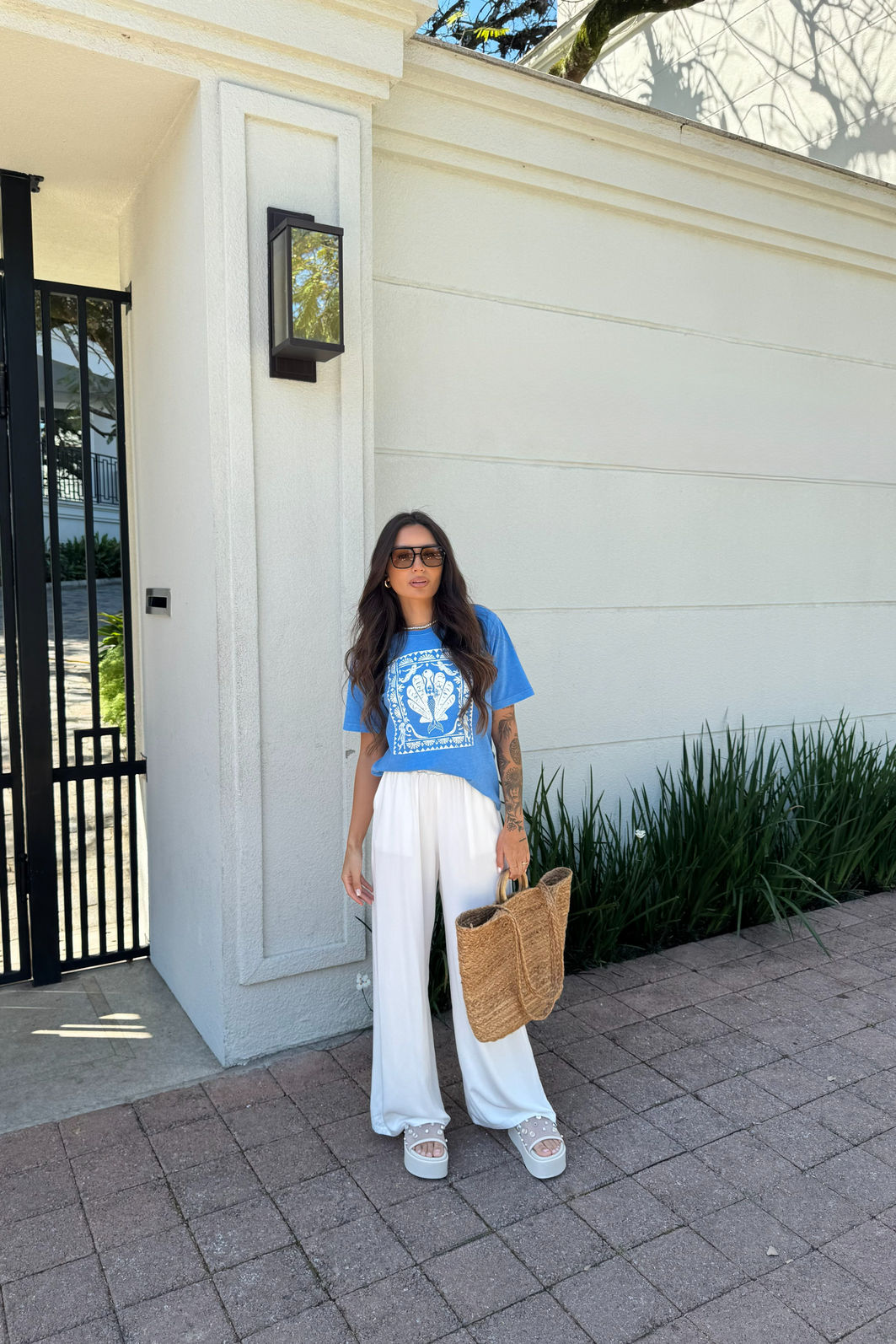 T-SHIRT ESTONADA MERMAID ELEGANCE AZUL CÉU T-SHIRT ESTONADA MERMAID ELEGANCE AZUL CÉU