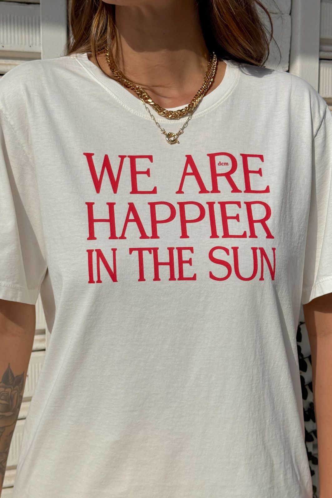 T-SHIRT ESTONADA WE ARE HAPPIER OFF WHITE T-SHIRT ESTONADA WE ARE HAPPIER OFF WHITE