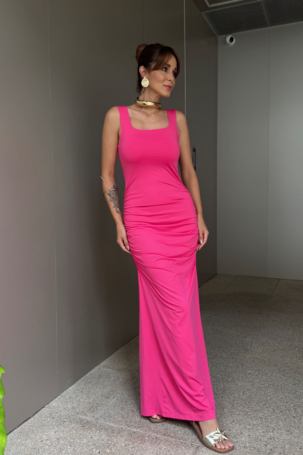 VESTIDO DECOTE QUADRADO GORGEOUS ROSA