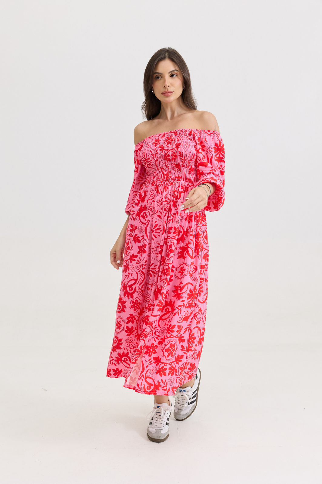 VESTIDO MIDI BARBARA LA FIORE ROSA