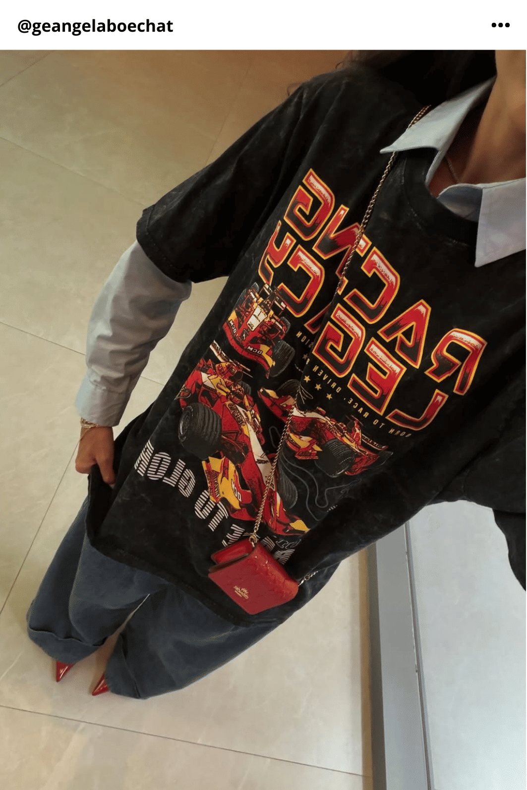 T-SHIRT OVERSIZED RACING LEGACY PRETO SKY