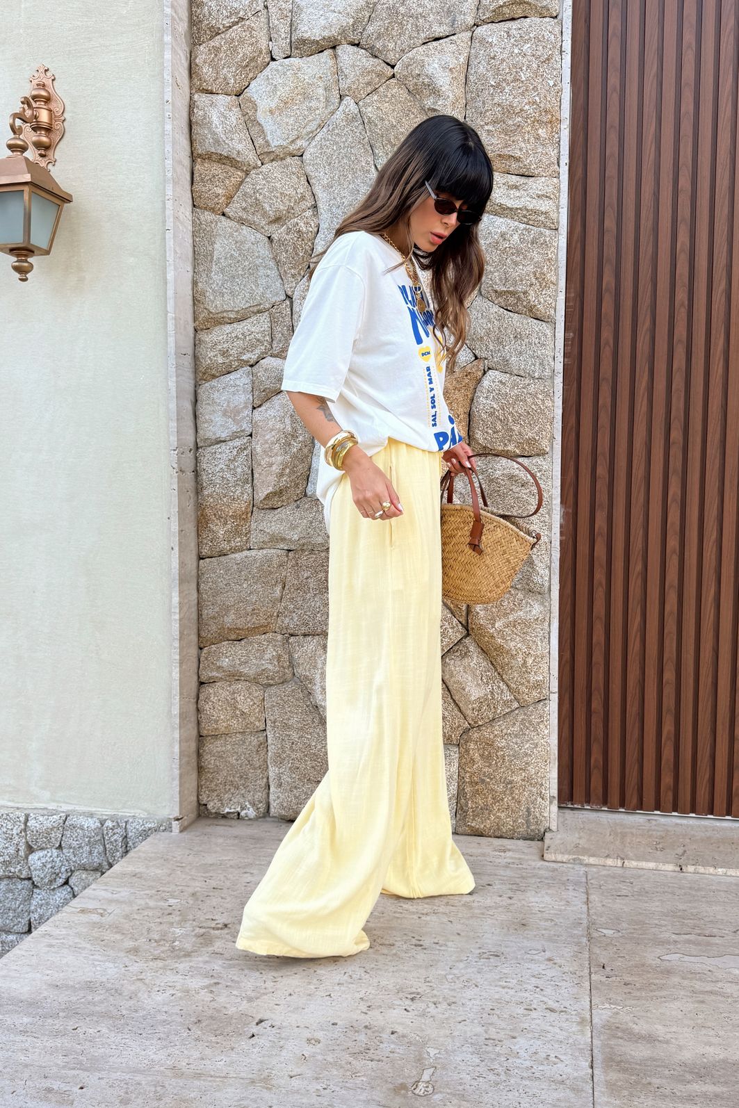 CALÇA PANTALONA CARIBE AMARELO MANTEIGA CALÇA PANTALONA CARIBE AMARELO MANTEIGA