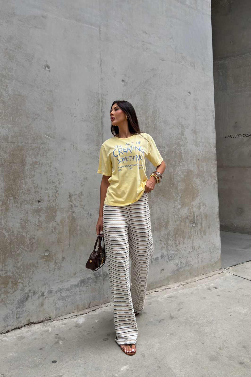 T-SHIRT ESTONADA CREATING SOMETHING AMARELO CANDY T-SHIRT ESTONADA CREATING SOMETHING AMARELO CANDY