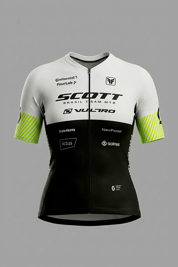 CAMISA AERO FEMININA EQUIPE SCOTT BRANCO/PRETO CAMISA AERO FEMININA EQUIPE SCOTT BRANCO/PRETO