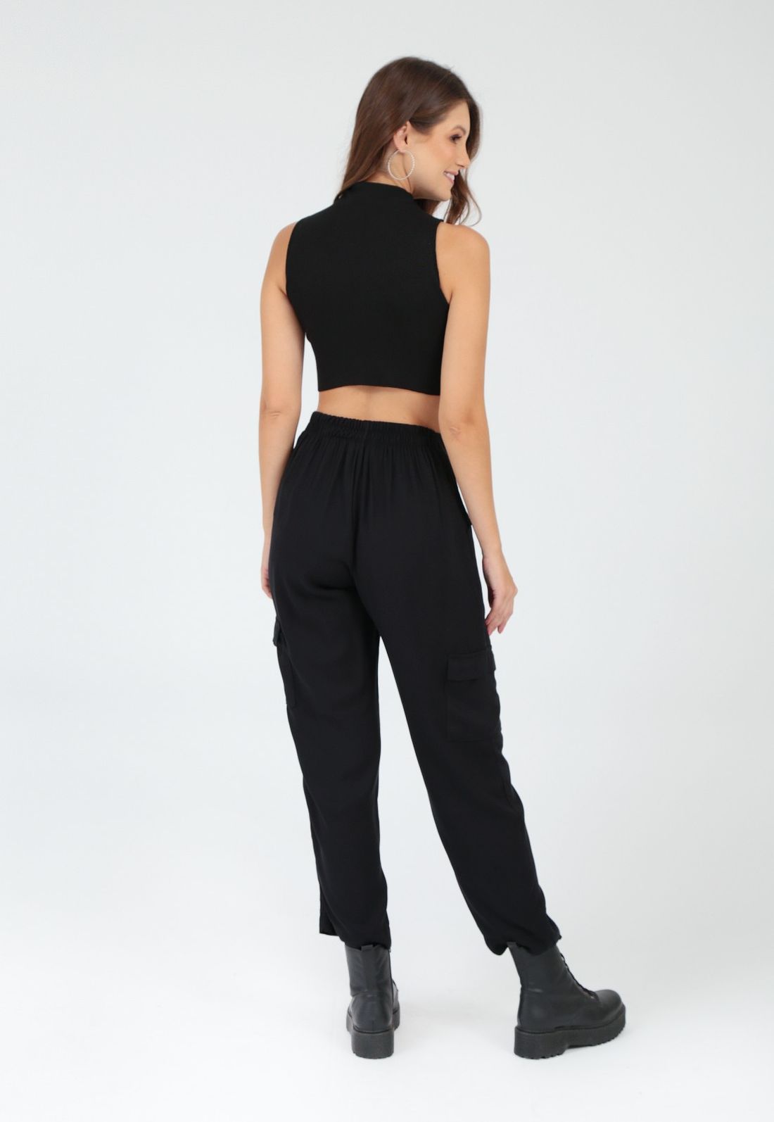 Missguided cargo trousers in black