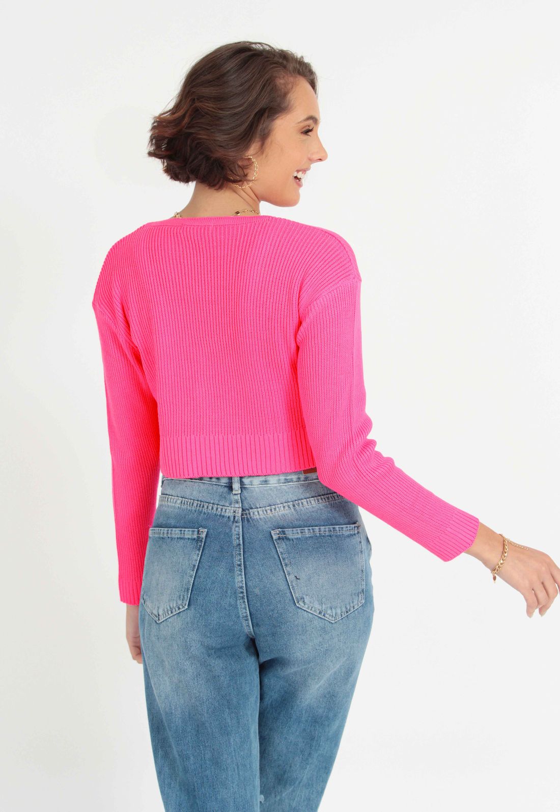 CARDIGAN TRICÔ COM TOP