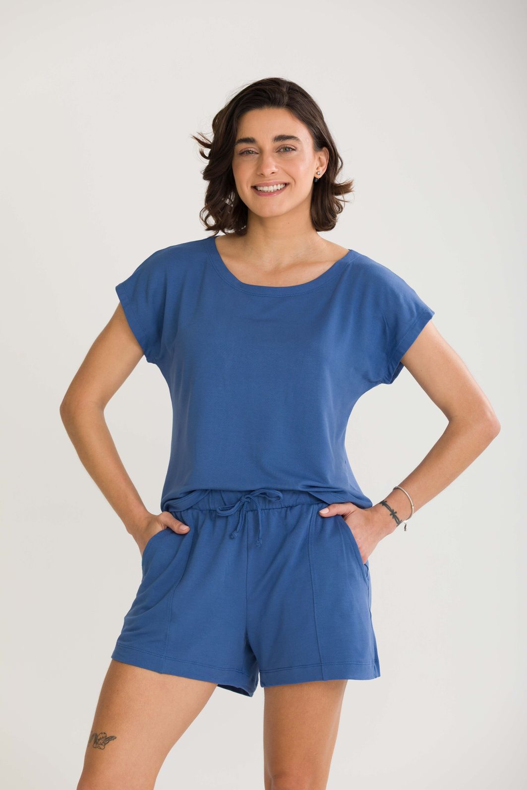 CONJUNTO BASIC MANGA CURTA MOLECOTTON AZUL CONJUNTO BASIC MANGA CURTA MOLECOTTON AZUL