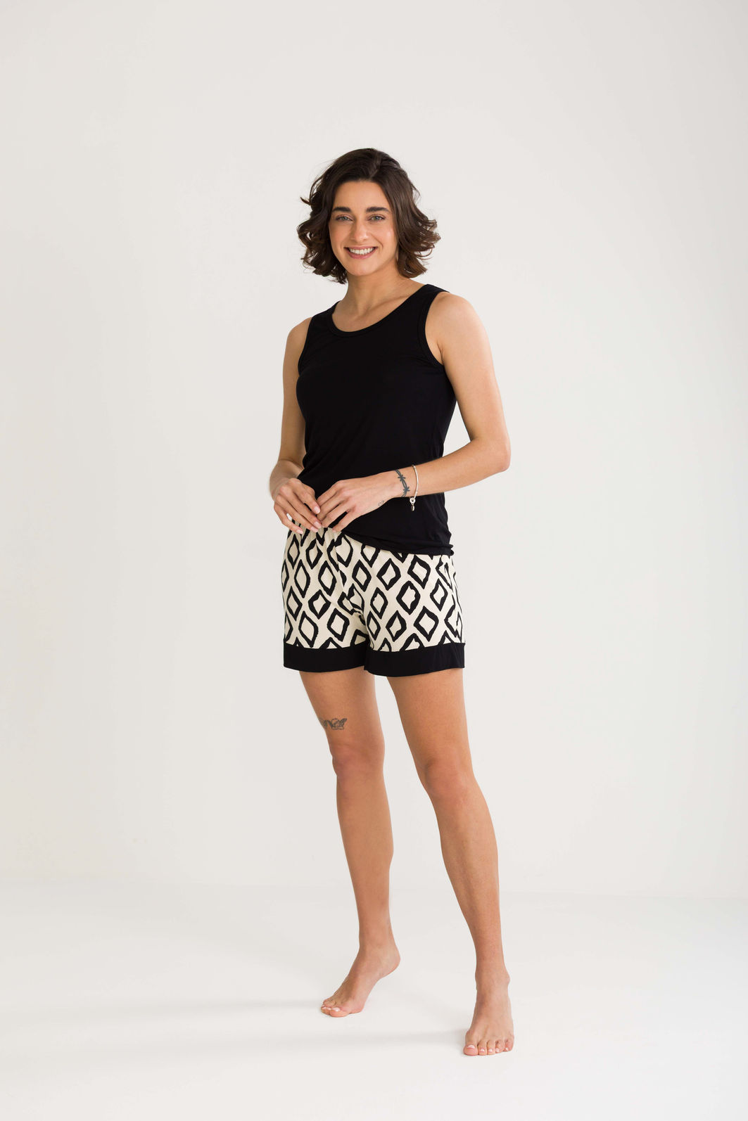 PIJAMA FEMININO REGATA COM SHORTS LOSANGOS