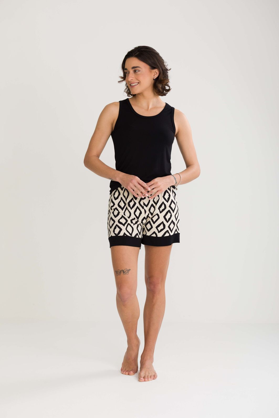 PIJAMA FEMININO REGATA COM SHORTS LOSANGOS