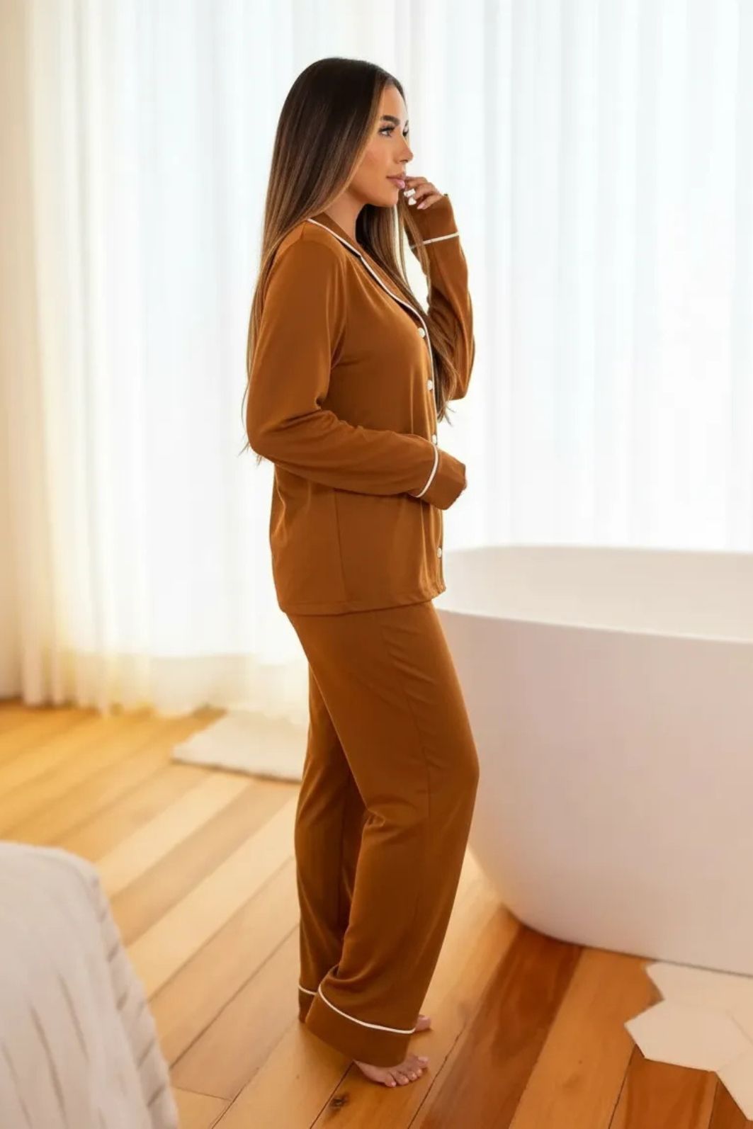 Pijama Americano Longo Chocolate Pijama Americano Longo Chocolate