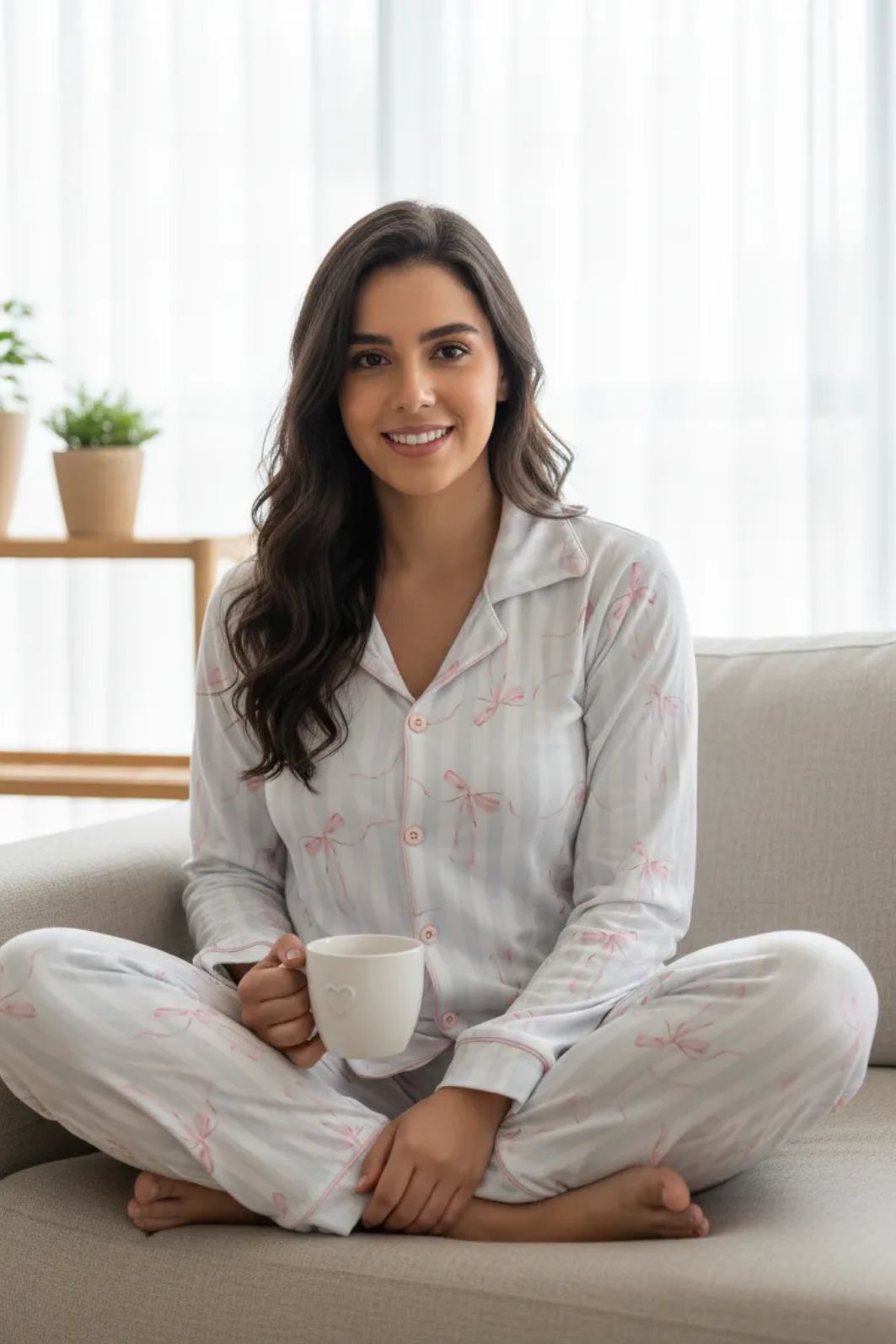 Pijama Americano Longo Laços Pijama Americano Longo Laços
