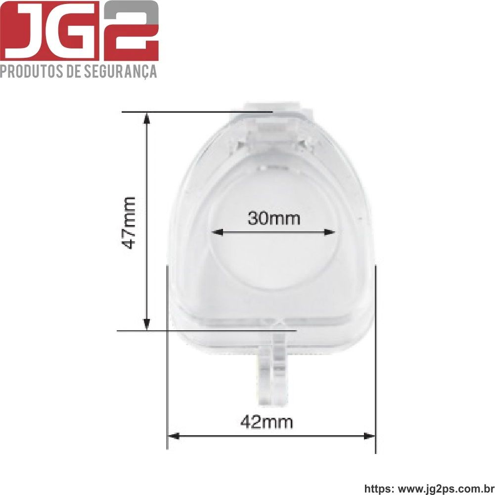 Bloqueio JG2 para botão emergencial em resina com furo de Ø30mm JGL202-2 Bloqueio JG2 para botão emergencial em resina com furo de Ø30mm JGL202-2