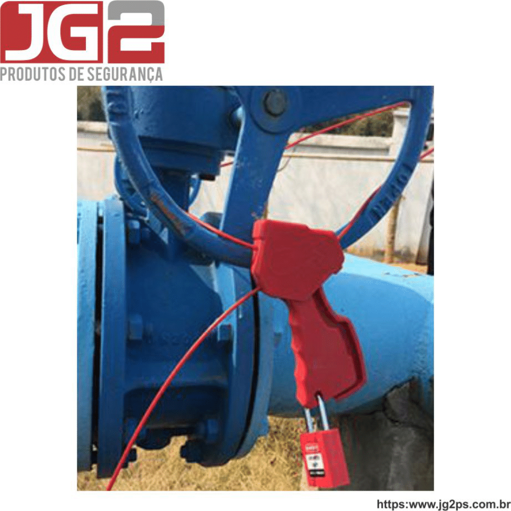 Dispositivo de bloqueio JG2 multiuso, 1 furo, com cabo de aço Ø3,3mm x 2,4m ajustável JGL251-1 Dispositivo de bloqueio JG2 multiuso, 1 furo, com cabo de aço Ø3,3mm x 2,4m ajustável JGL251-1