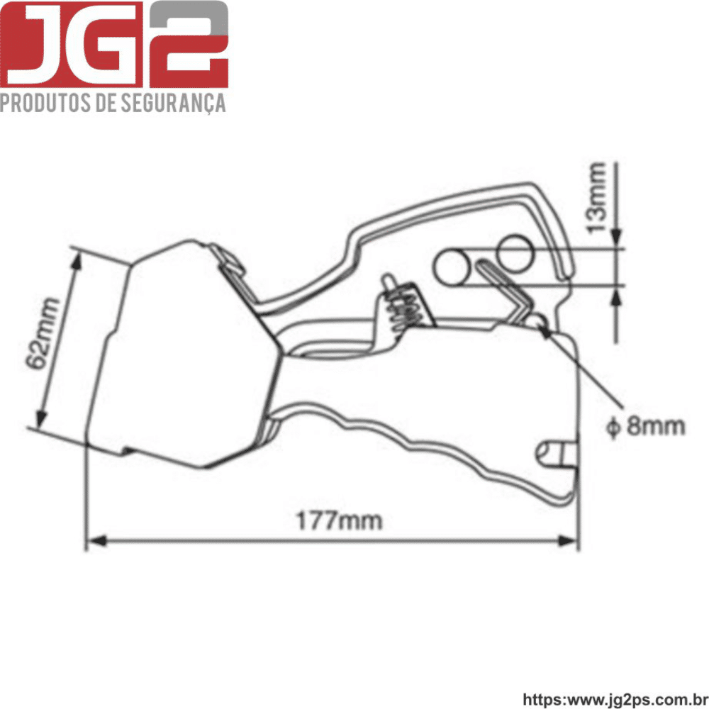 Dispositivo de bloqueio JG2 multiuso, 1 furo, com cabo de aço Ø3,3mm x 2,4m ajustável JGL251-1 Dispositivo de bloqueio JG2 multiuso, 1 furo, com cabo de aço Ø3,3mm x 2,4m ajustável JGL251-1