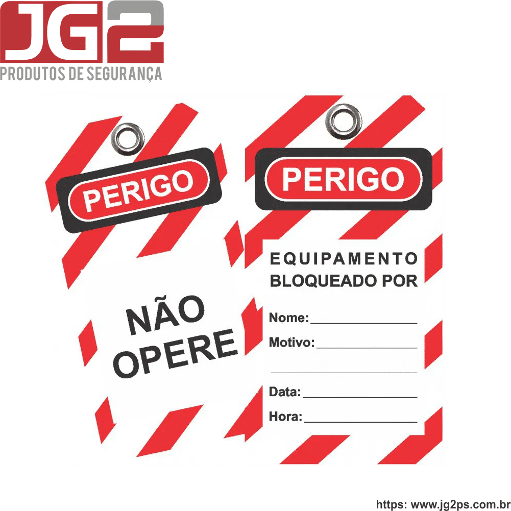 Etiqueta de bloqueio personalizada Foto de frente e de trás da etiqueta de bloqueio personalizada da empresa JG2