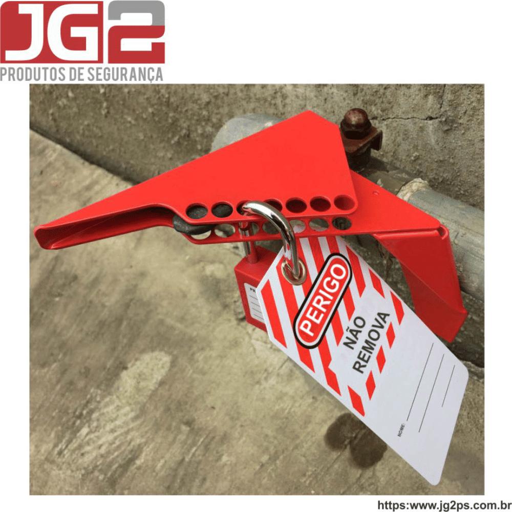 Dispositivo de bloqueio JG2 para válvula tipo esfera em aço de 1.1/4" a 3" e furo de 10mm  JGL302-2