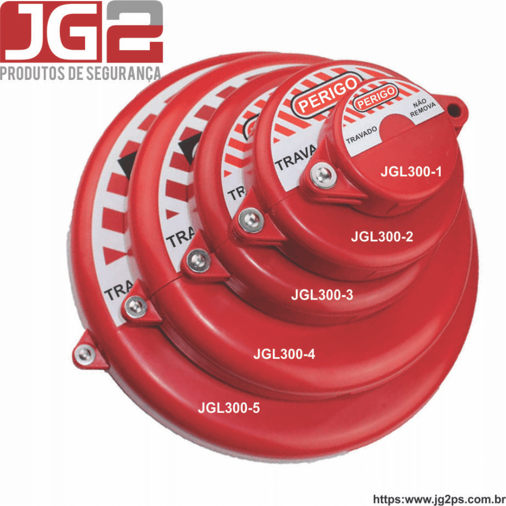 Dispositivo de Bloqueio JG2 para válvula gaveta, válvula volante ou válvula globo de 5" a 6.1/2" (130mm a 170 mm)  JGL300-3