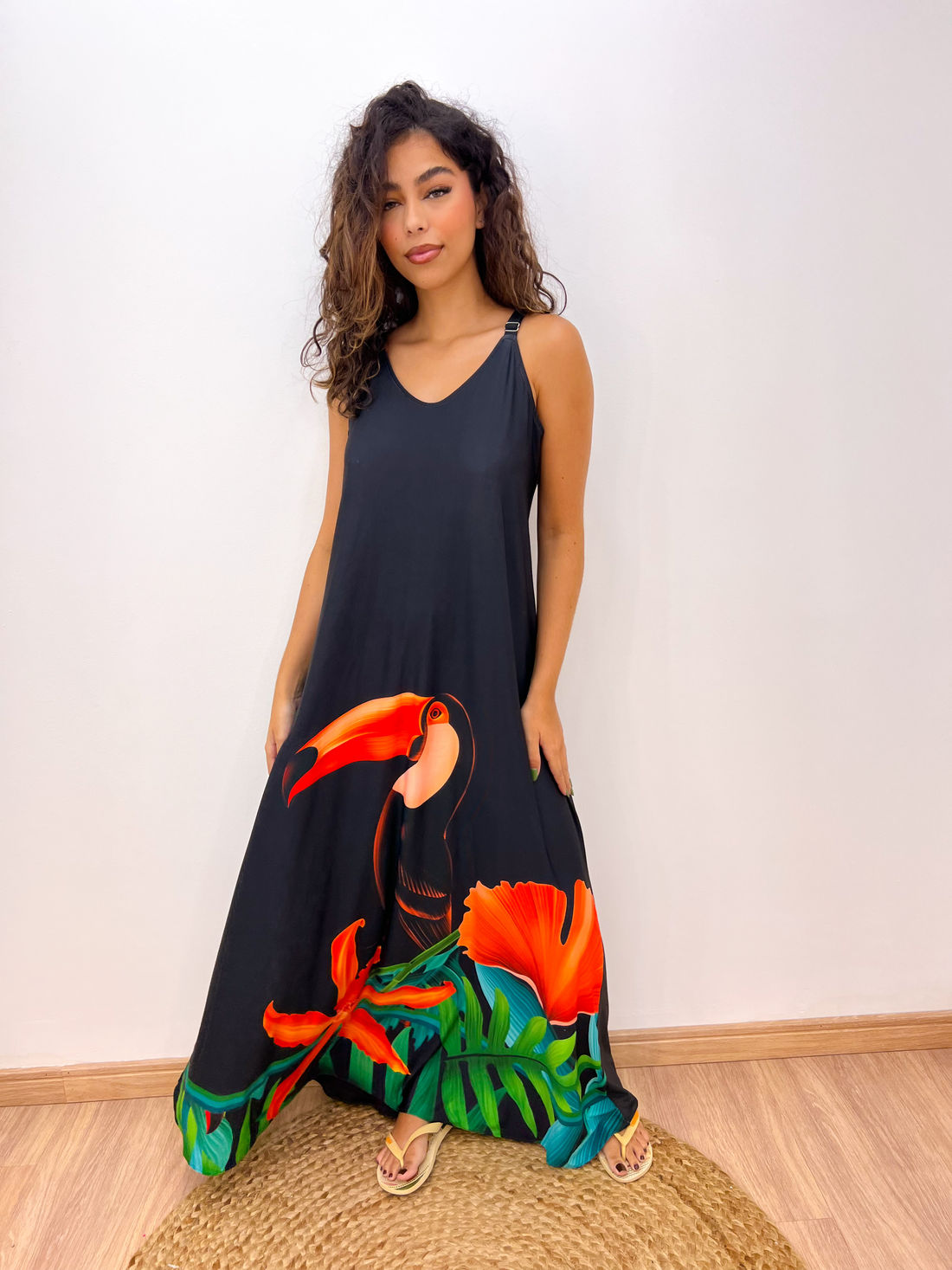 VESTIDO FLUITY - TUCANO FLOR LARANJA