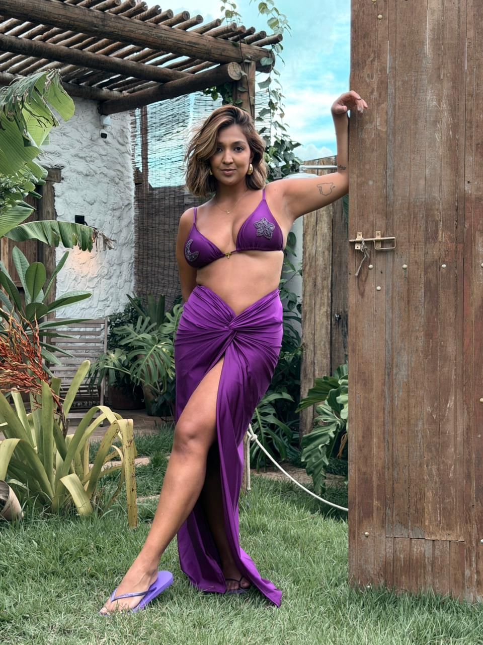 CORTININHA GLOW ASTRAL - ROXO