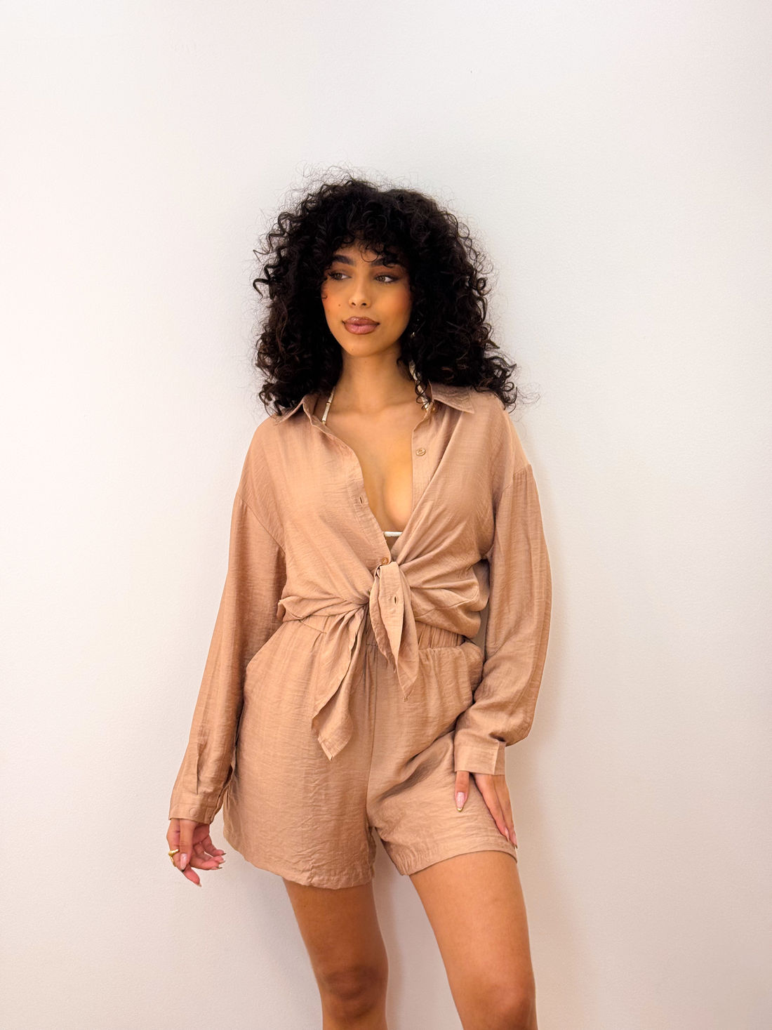 KIT IBIZA CHEMISE + SHORT - BEGE