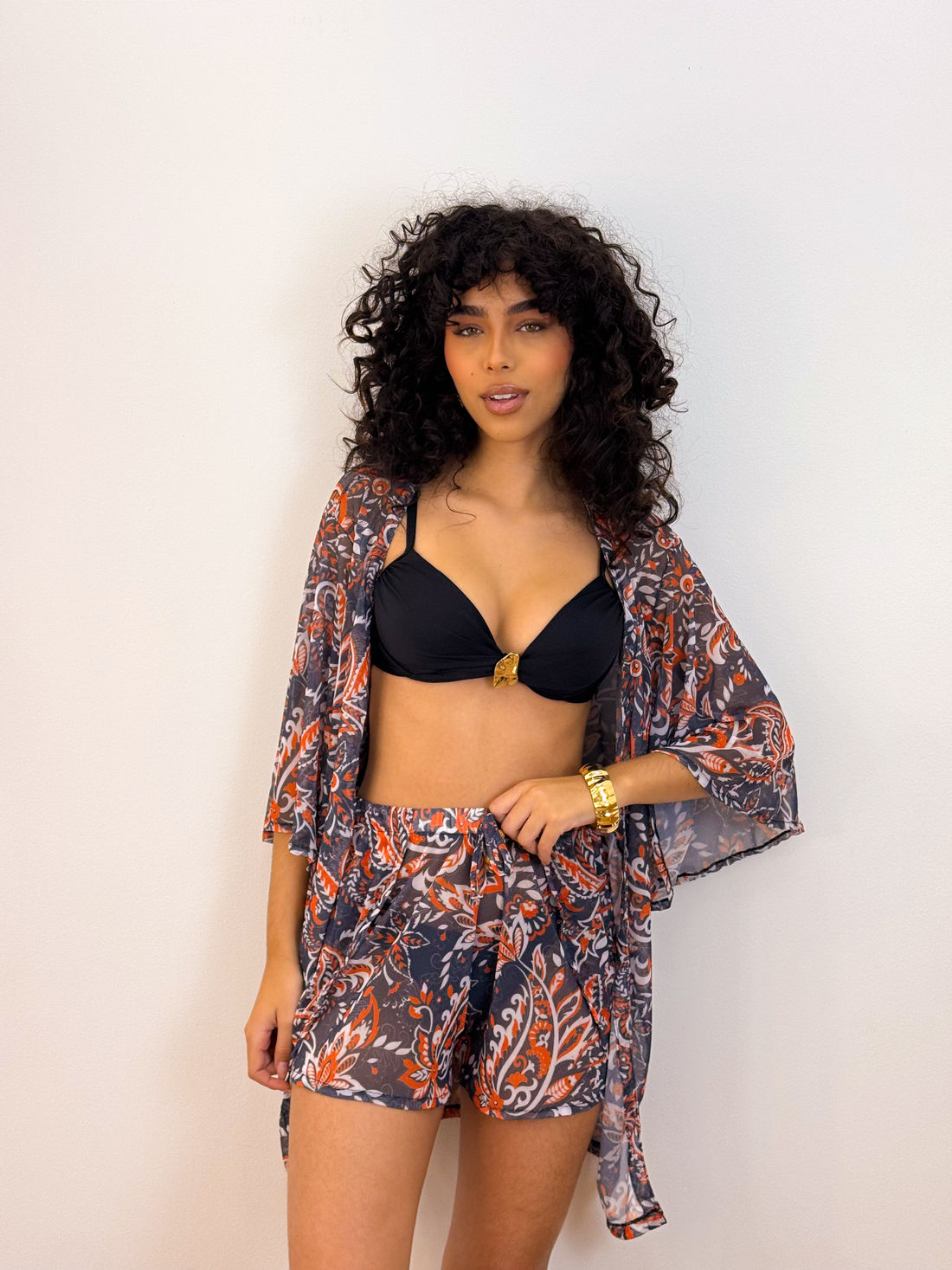 KIT RIO - FLORAL CINZA