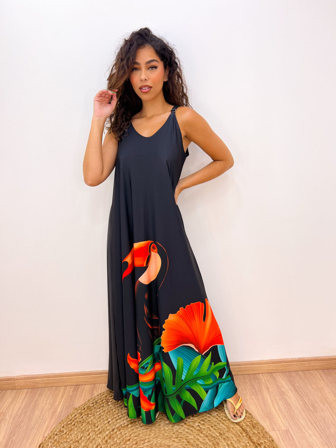 VESTIDO FLUITY - TUCANO FLOR LARANJA