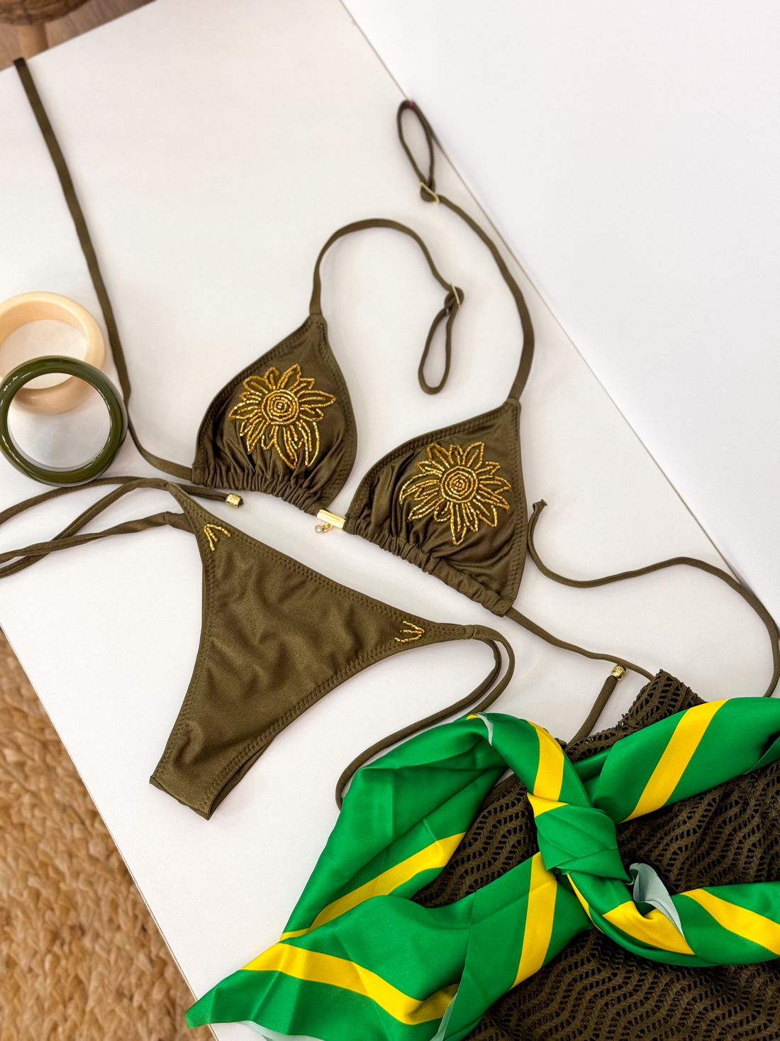 CORTININHA SOLAR - VERDE OLIVE