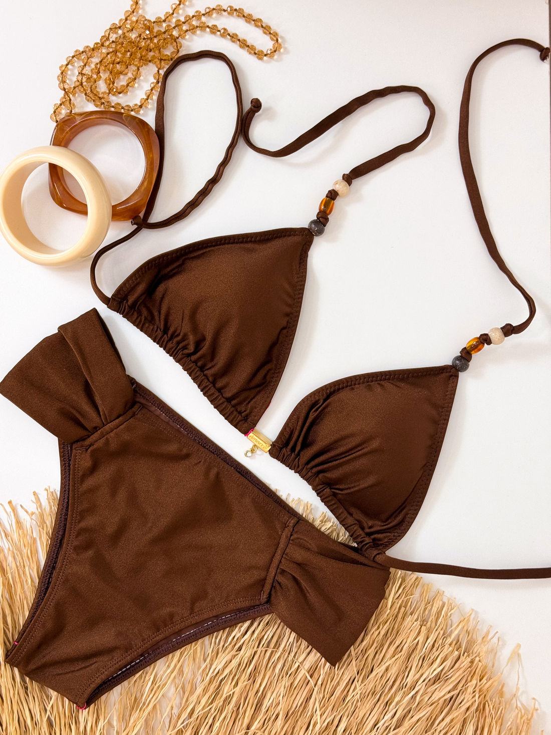 CORTININHA MIÇANGAS CALCINHA BOMBOM - MARROM CAFÉ