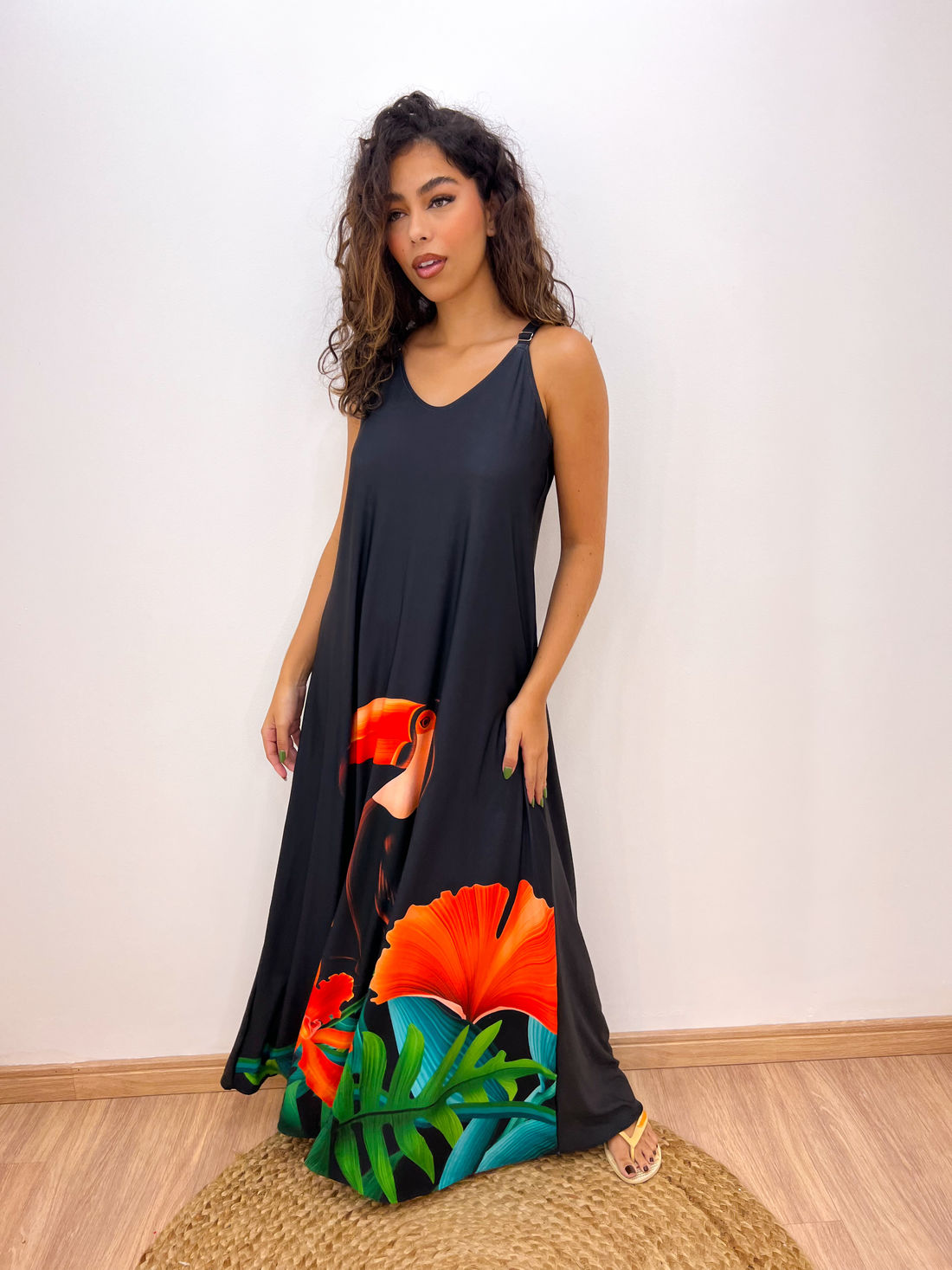 VESTIDO FLUITY - TUCANO FLOR LARANJA