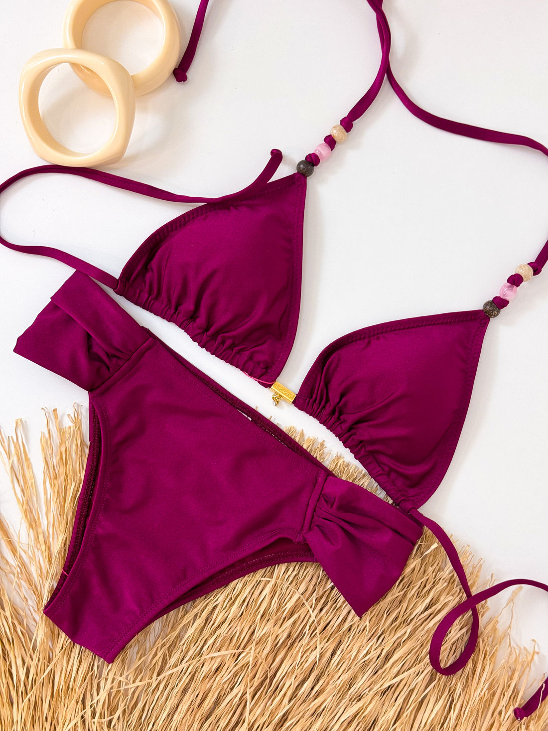 CORTININHA MIÇANGAS CALCINHA BOMBOM - BORDÔ